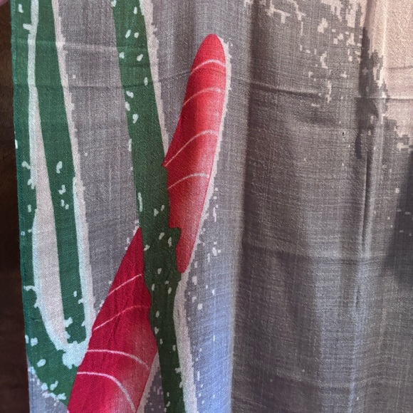 Moma Artistic Floral Scarf - Red, Pink, Green - Picture 3 of 7